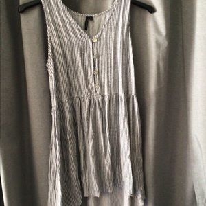 High-low Dress black and white striped